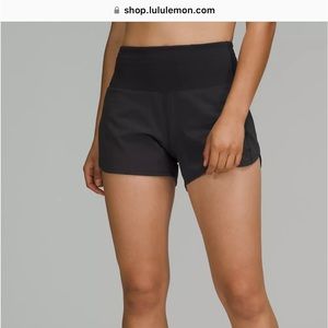 lululemon speed up high rise lined shot 4” black sz 10